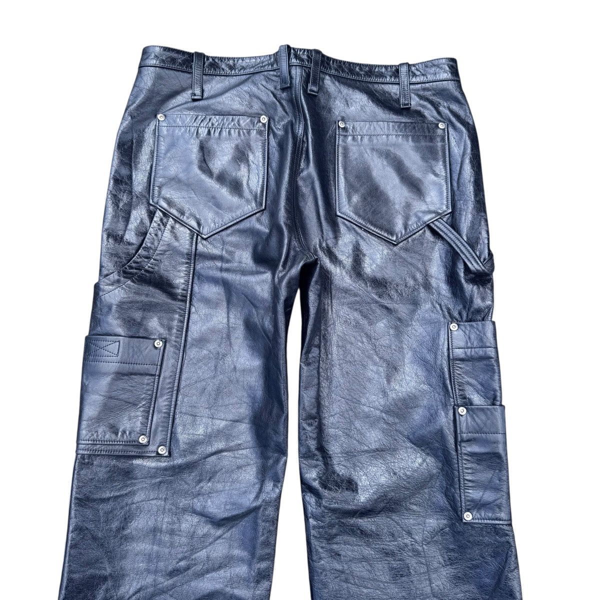 20471120 20471120 Black Leather Carpenter Pants Cowhide Size US 36 / EU 52 - 11 Thumbnail
