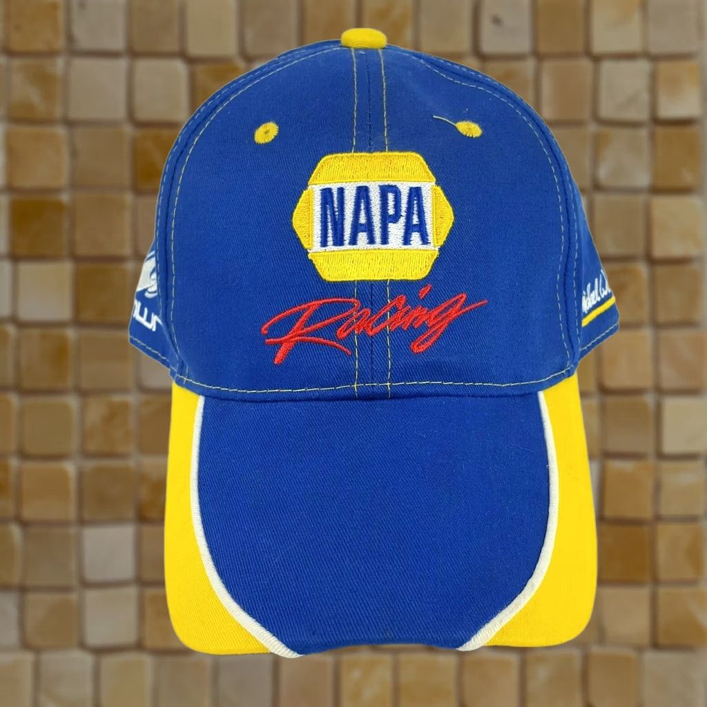 NASCAR VINTAGE NAPA NASCAR Snapback Hat Blue Logo Car Baseball Cap Retro Hat Boys Mens Adjustable Cotton Embroidered Breathable Lightweight Casual Sports Size ONE SIZE - 1 Thumbnail