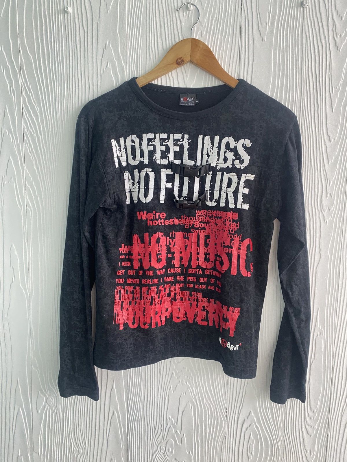 Seditionaries Bodger Punk Anarchy Cropped Long Sleeve T-shirt Size M / US 6-8 / IT 42-44 - 1 Thumbnail