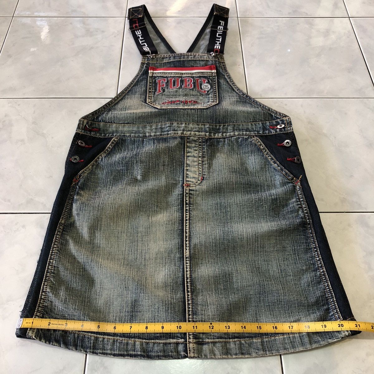 Fubu 🍻Send Your OFFER🍻 ✨LIKE NEW✨ Fubu Y2k Denim Overall Skirt Size 36" / US 14 / IT 50 - 25 Thumbnail
