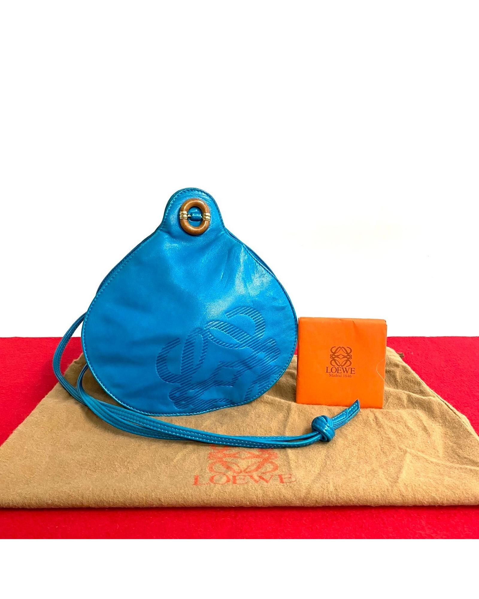 image of Loewe Blue Nappa Leather Crossbody Bag With Anagram Design, Women's