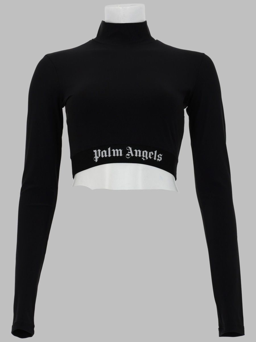 Palm Angels PALM ANGELS CROPTOP "CLASSIC LOGO" - BLACK Size S / US 4 / IT 40 - 1 Thumbnail