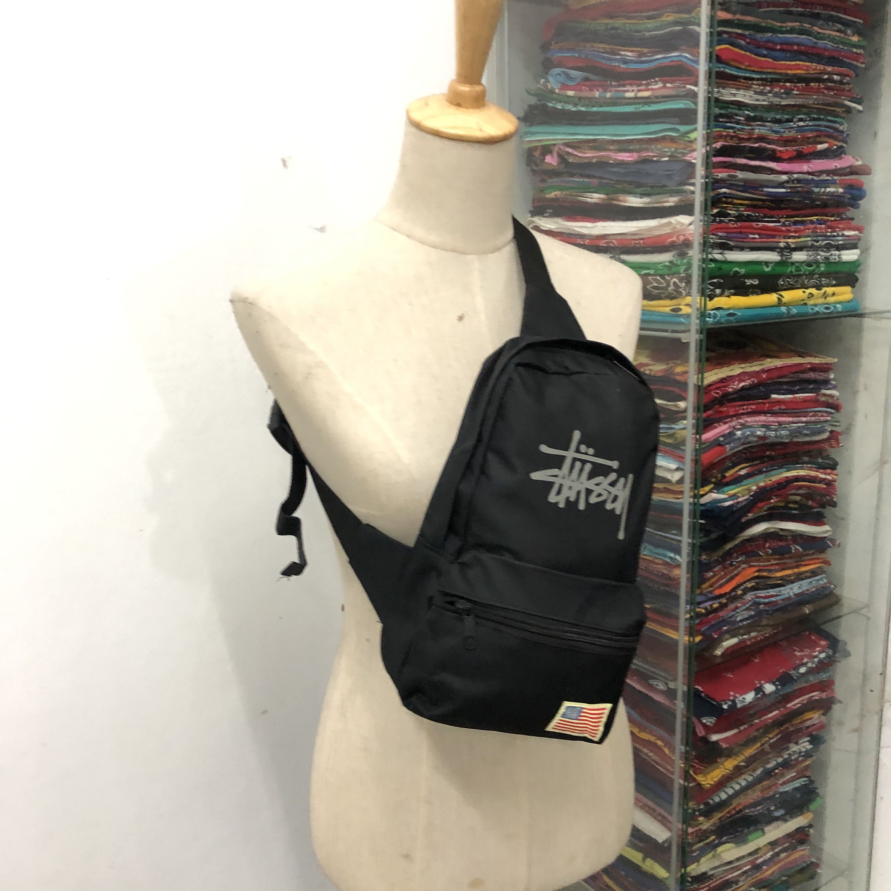 Stussy Stussy Troops Crossbody Bag Canvas Sling Shoulder Black Rare Size ONE SIZE - 5 Thumbnail