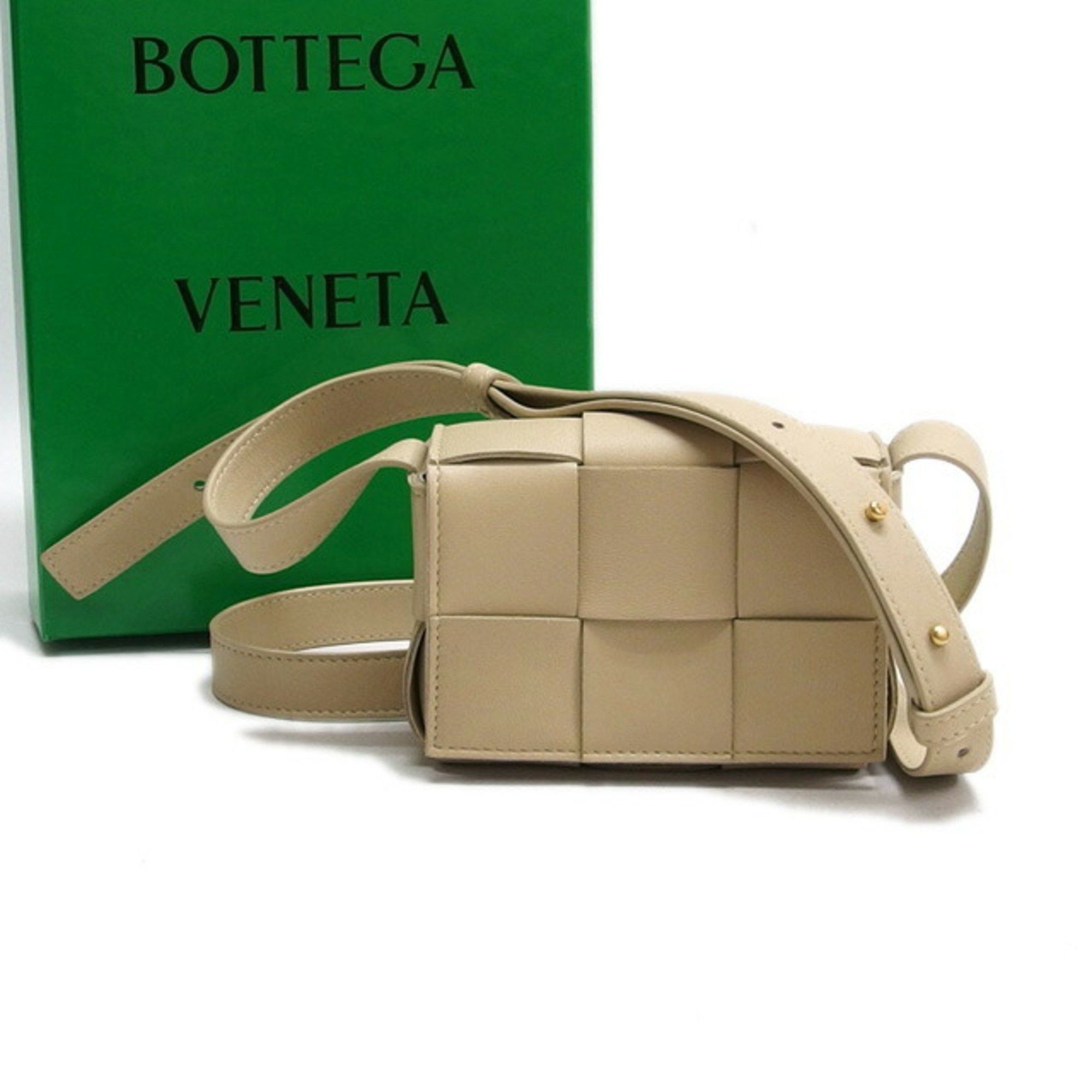 Bottega Veneta Maxi Intrecciato Mini Shoulder Bag in Beige, Women's
