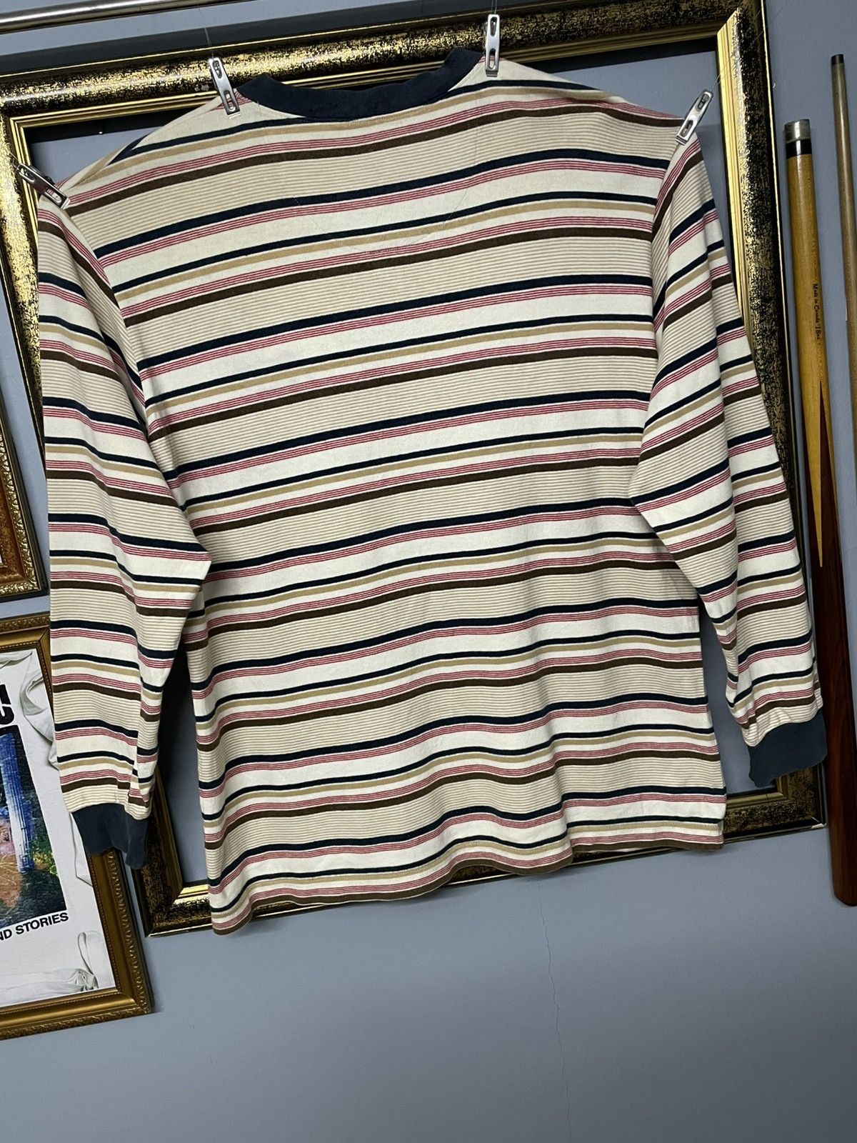 Aquascutum Vintage 1990s Designer Aquascutum Stripe Classic Longsleeve Size US M / EU 48-50 / 2 - 9 Thumbnail
