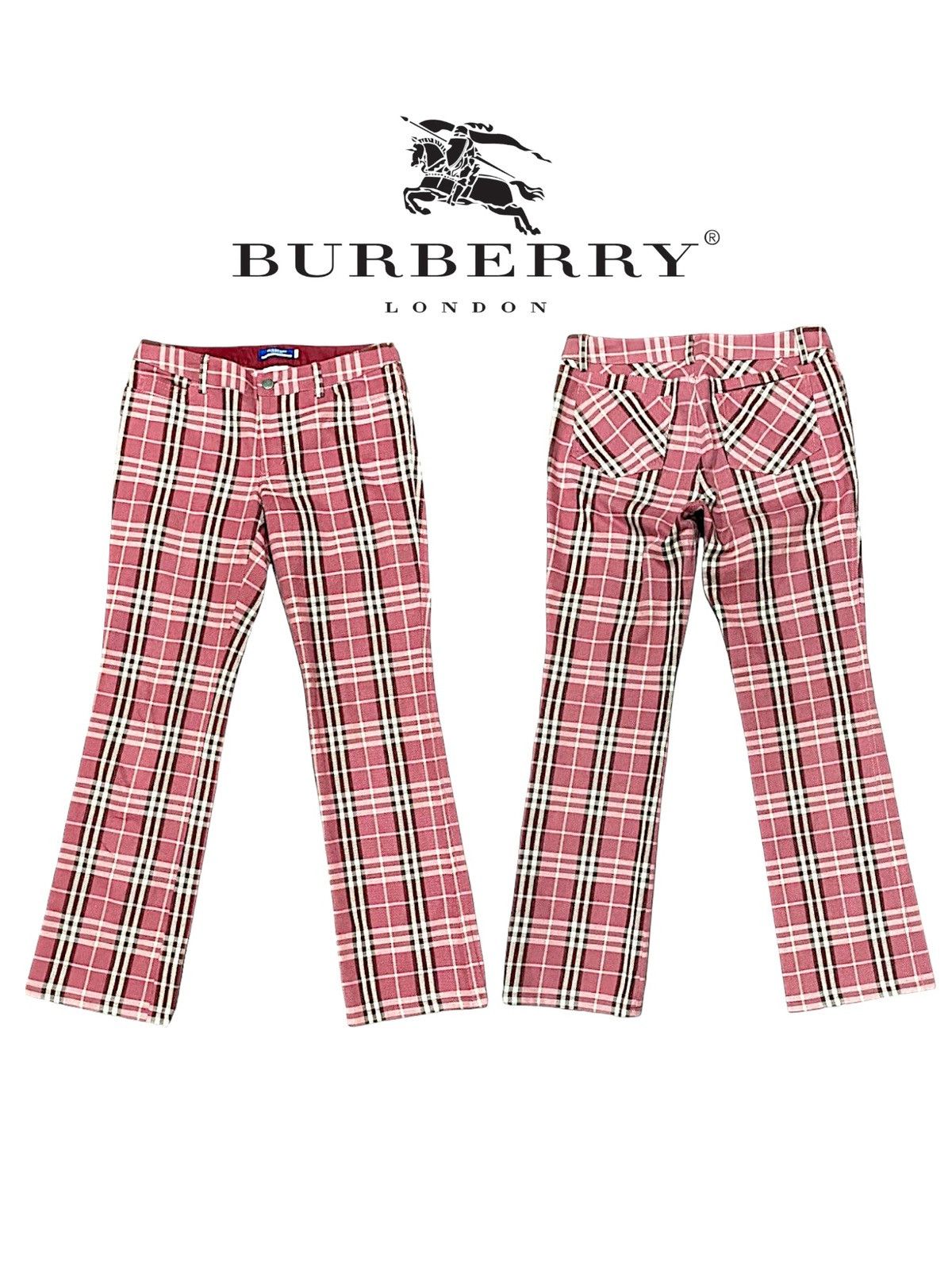 Burberry × Designer Burberry Blue Label Checkered Denim Size 29" - 1 Thumbnail