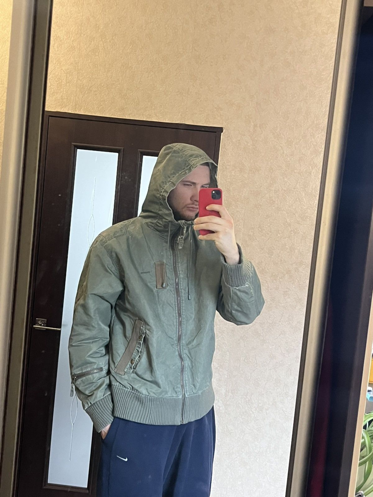 Firetrap × Vintage Vintage Fitetrap Y2K military jacket waxed style green Camo Size US XXL / EU 58 / 5 - 2 Thumbnail