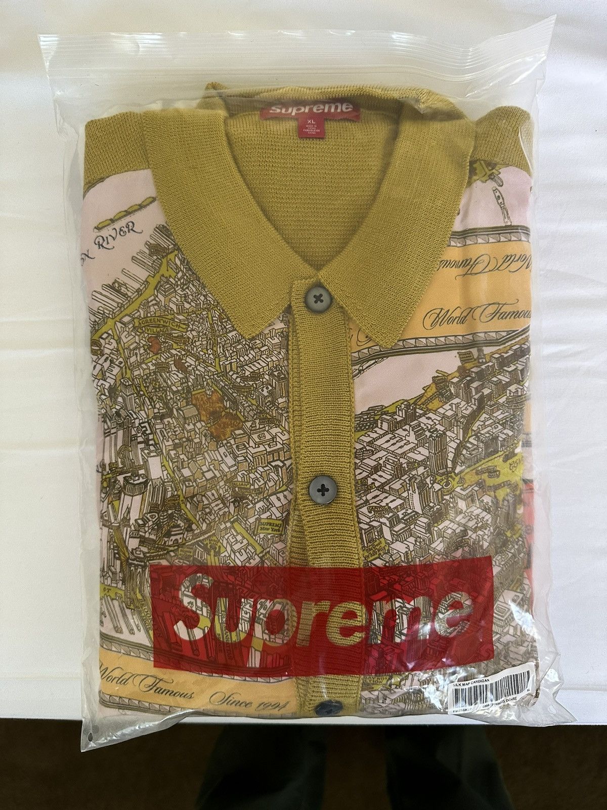 Supreme Silk Map Cardigan 
