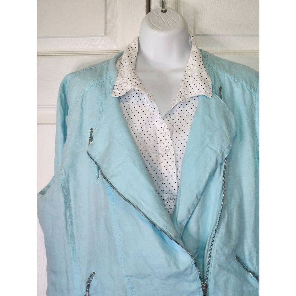 Chicos Chico's Turquoise Jacket Size L / US 10 / IT 46 - 2 Thumbnail