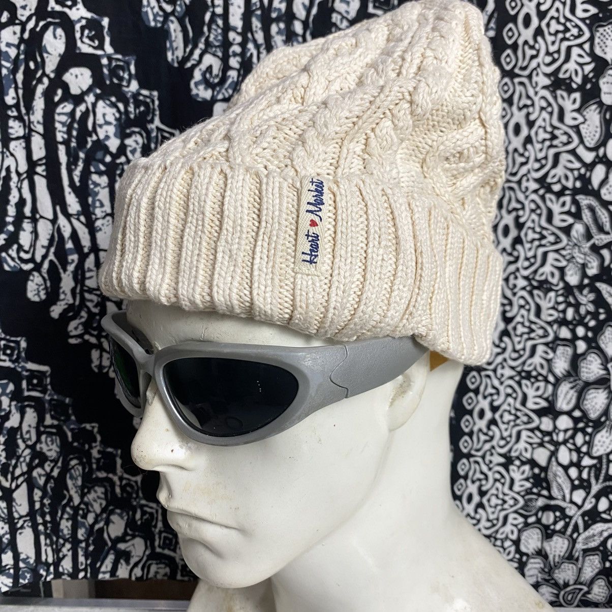 Japanese Brand × Vintage 2000s y2k heart market blue blue Japan beanie hats Size ONE SIZE - 1 Thumbnail