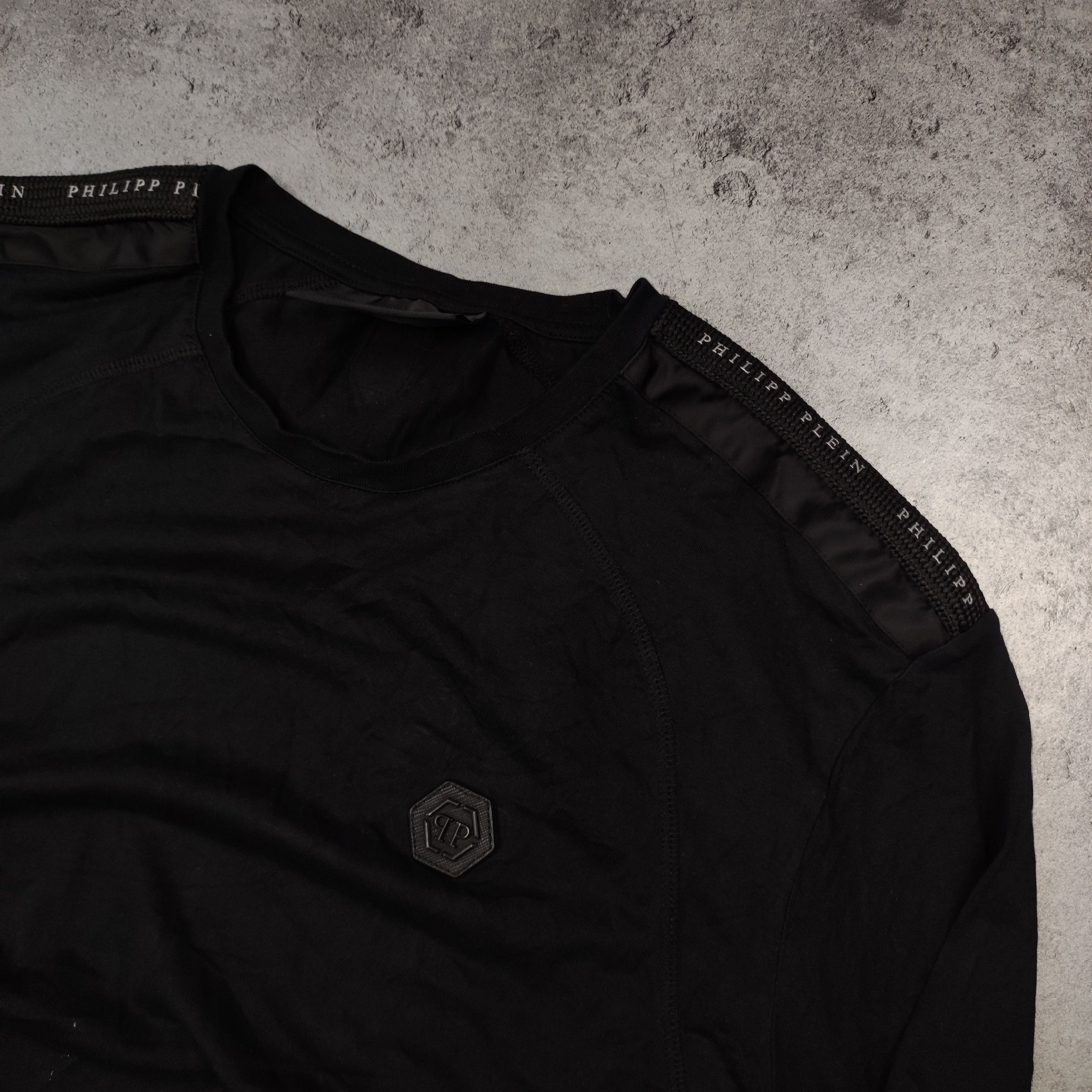 Philipp Plein RARE Philipp Plein Black Shoulder Logo Luxury Longsleeve Size US XL / EU 56 / 4 - 4 Thumbnail