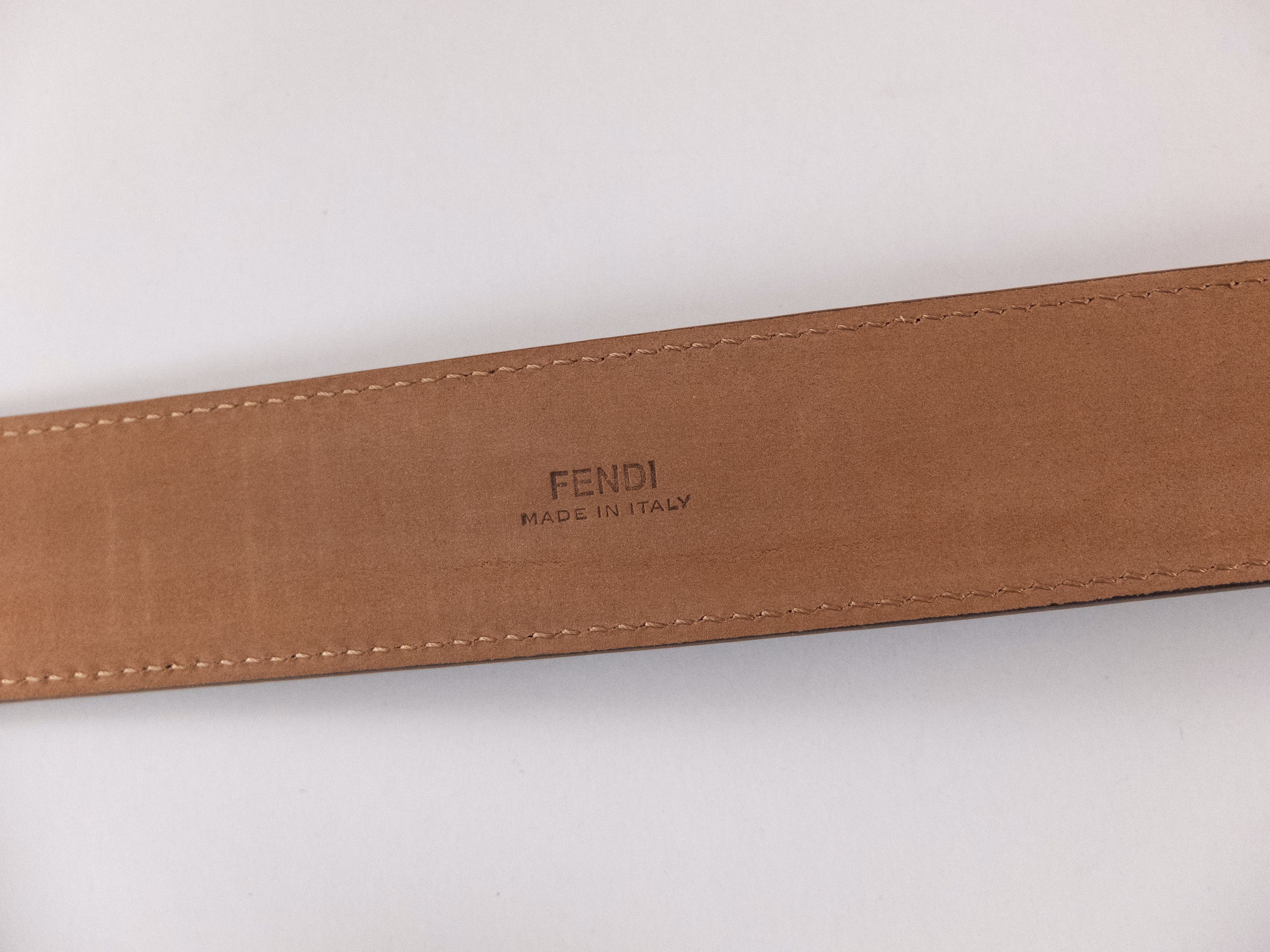 Fendi FENDI Edge black FF logo embossed leather belt 90 / 36 Size 34 - 6 Thumbnail