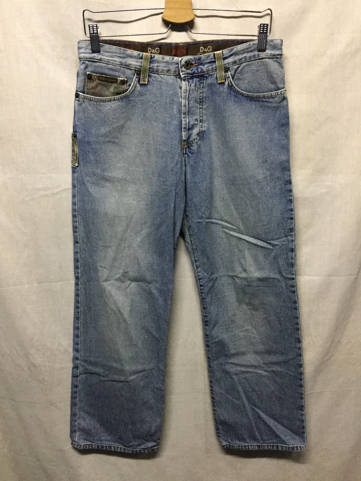 Dolce & Gabbana × Vintage Vintage D&G Baggy Stone Washed Cropped Denim Size US 31 - 1 Thumbnail
