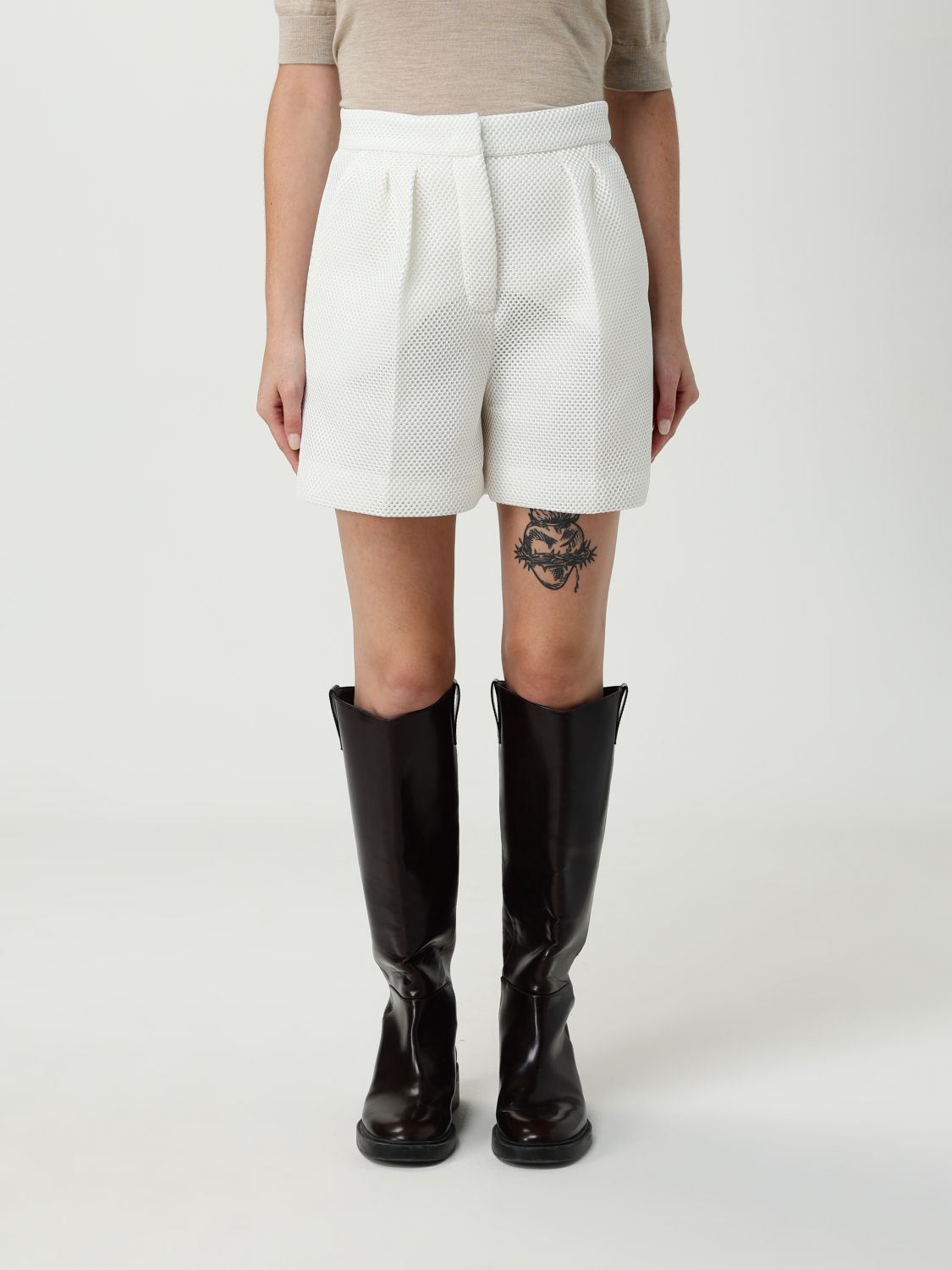 Max Mara Max Mara Short Woman White Size 26" / US 2 / IT 38 - 1 Thumbnail