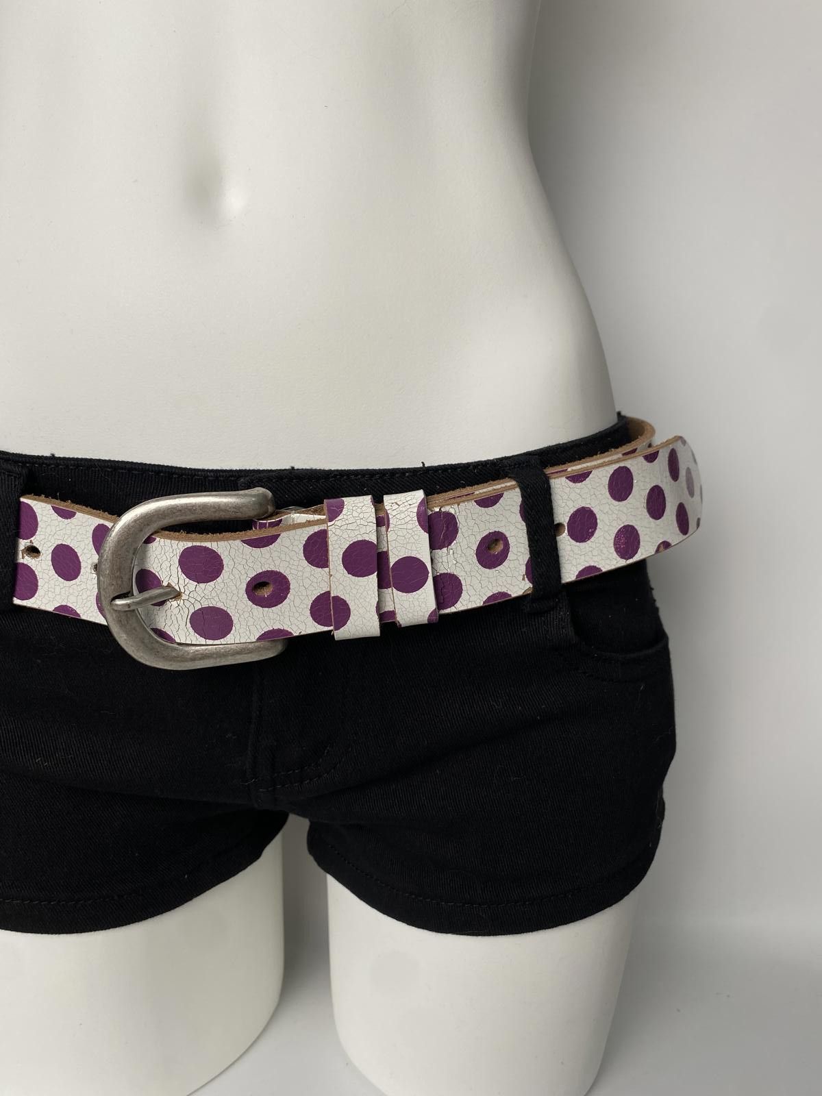 Japanese Brand Vtg Polka dots Statement Retro Unisex Genuine Leather Belt Size ONE SIZE - 5 Thumbnail