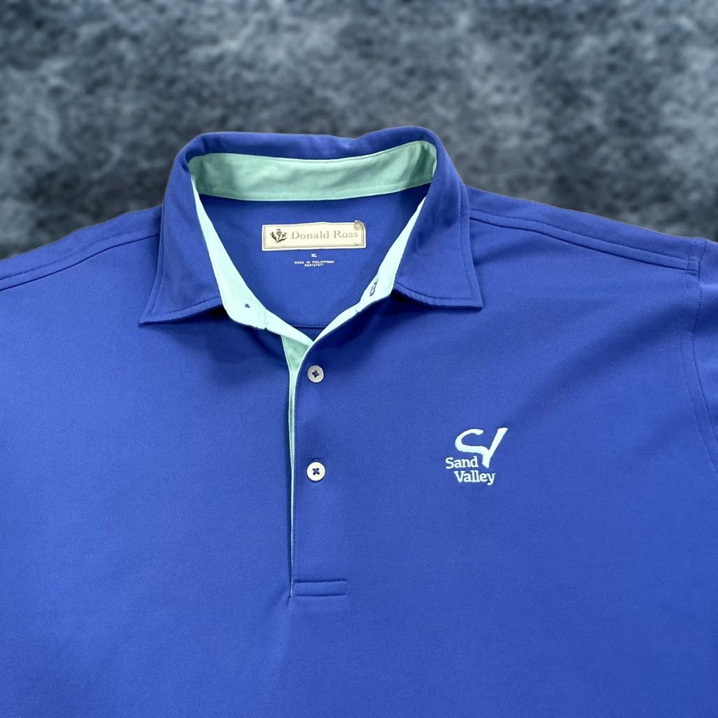 Vintage Nike Sand Valley Polo Shirt Mens XL Blue Solid Donald Ross Logo Performance Polo Size US XL / EU 56 / 4 - 1 Thumbnail