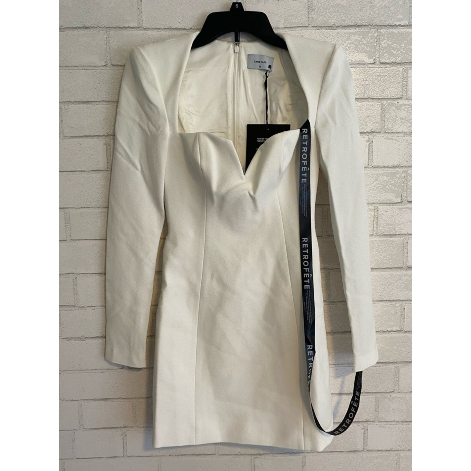Retrofete New Retrofete Sans Faff $565 Simone Mini V Dress Wht XS NWT Size XS / US 0-2 / IT 36-38 - 2 Thumbnail