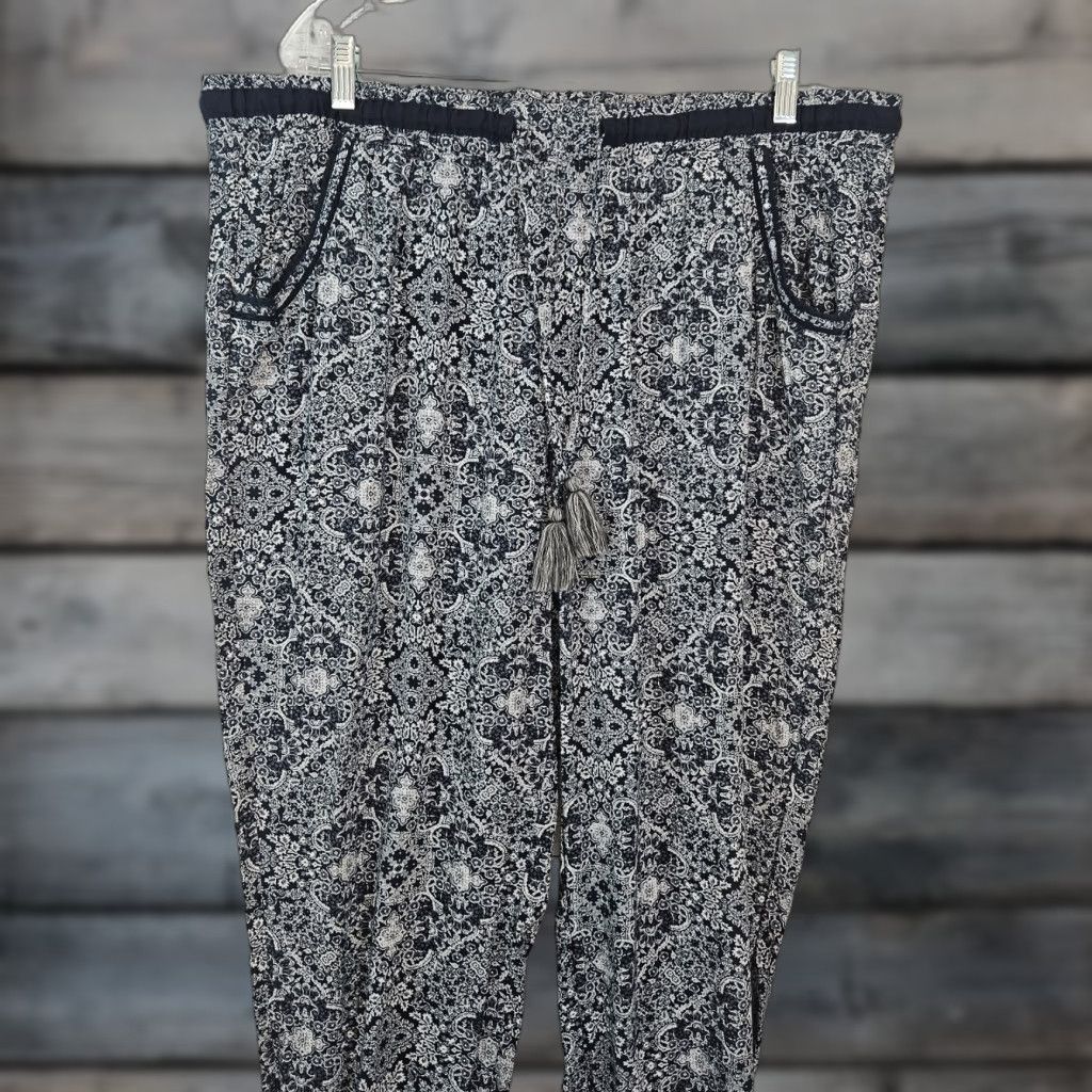 Vintage Knox Rose Womens Pants 2XL Blue Gray Rayon High Rise Pull On Inseam 28 Ankle Front Flat Front Budget: N/A Size 40" / US 18 - 1 Thumbnail