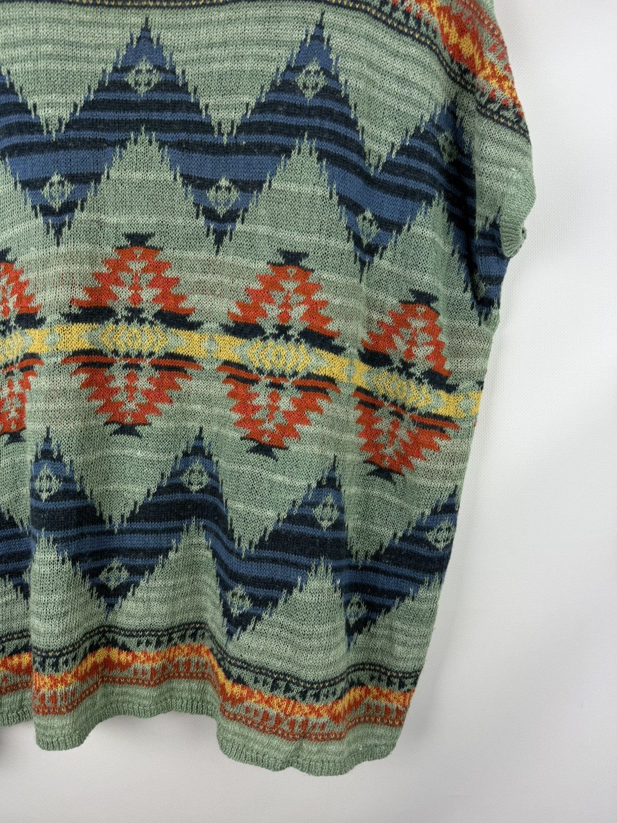 Denim & Supply Ralph Lauren Ralph Lauren Aztec Southwest Pattern Short Sleeve Sweater Size XS / US 0-2 / IT 36-38 - 18 Thumbnail