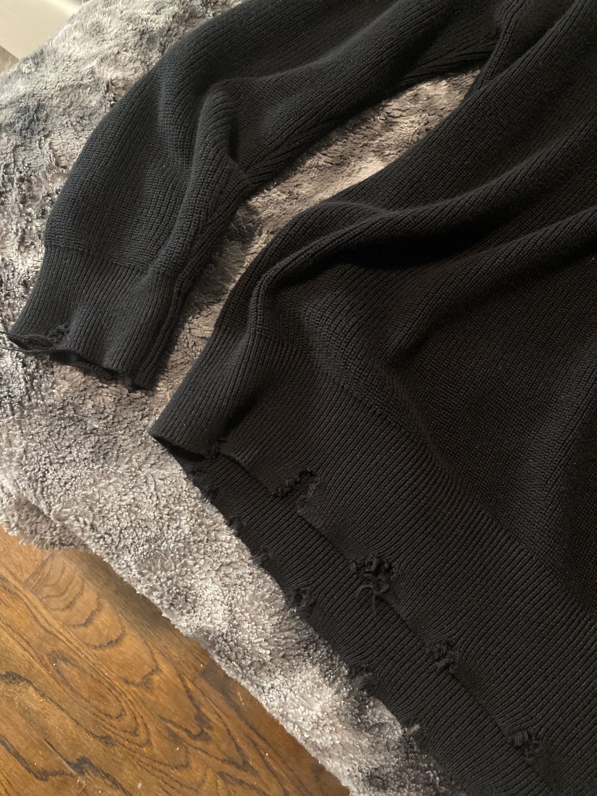 Laneus Made in Italy Laneus Black Distressed Sweater Size XL Size US XL / EU 56 / 4 - 3 Thumbnail