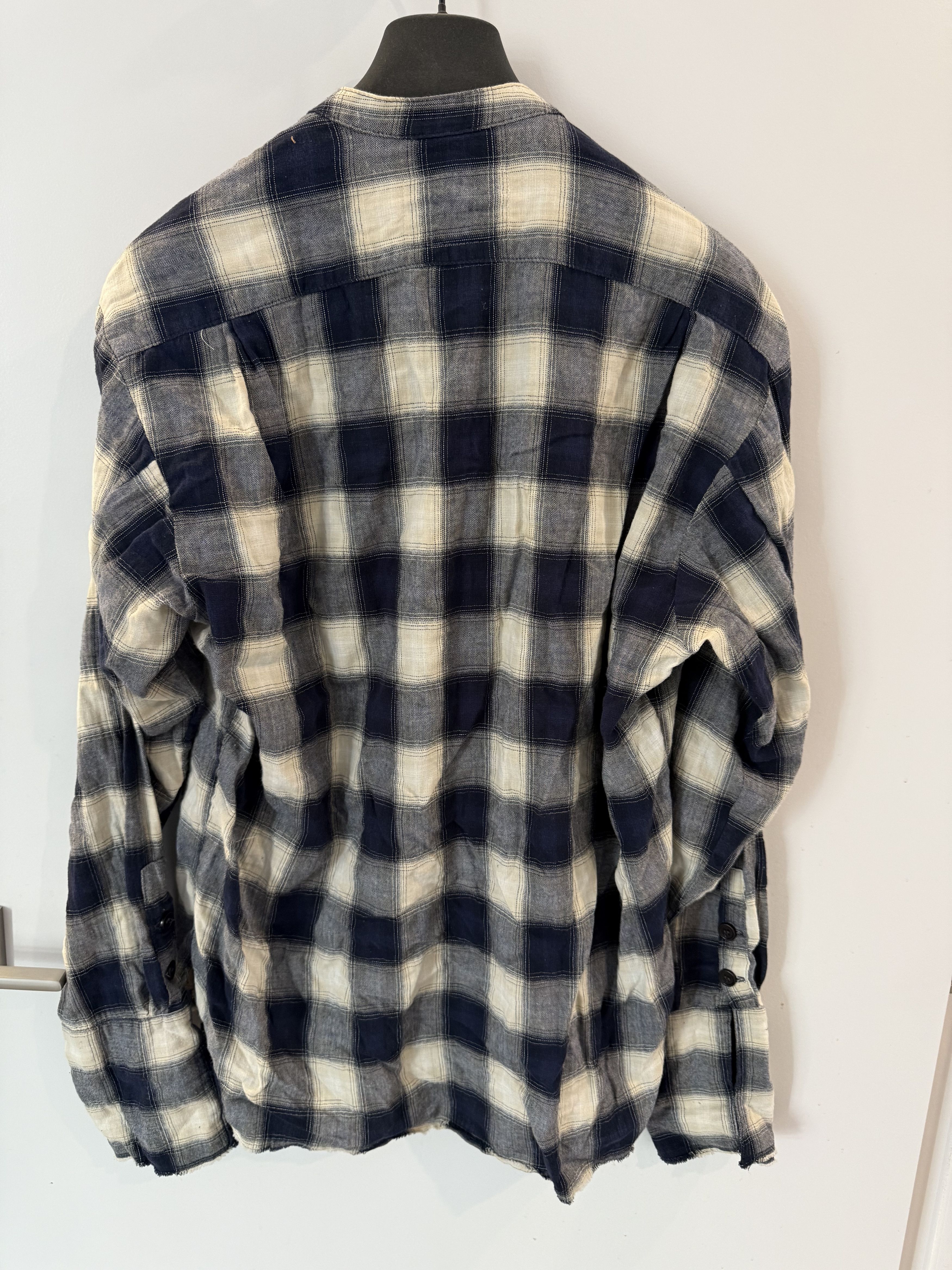 Greg Lauren Greg Lauren Blue - Buffalo Check Studio Shirt - Frayed - M Size US M / EU 48-50 / 2 - 2 Thumbnail