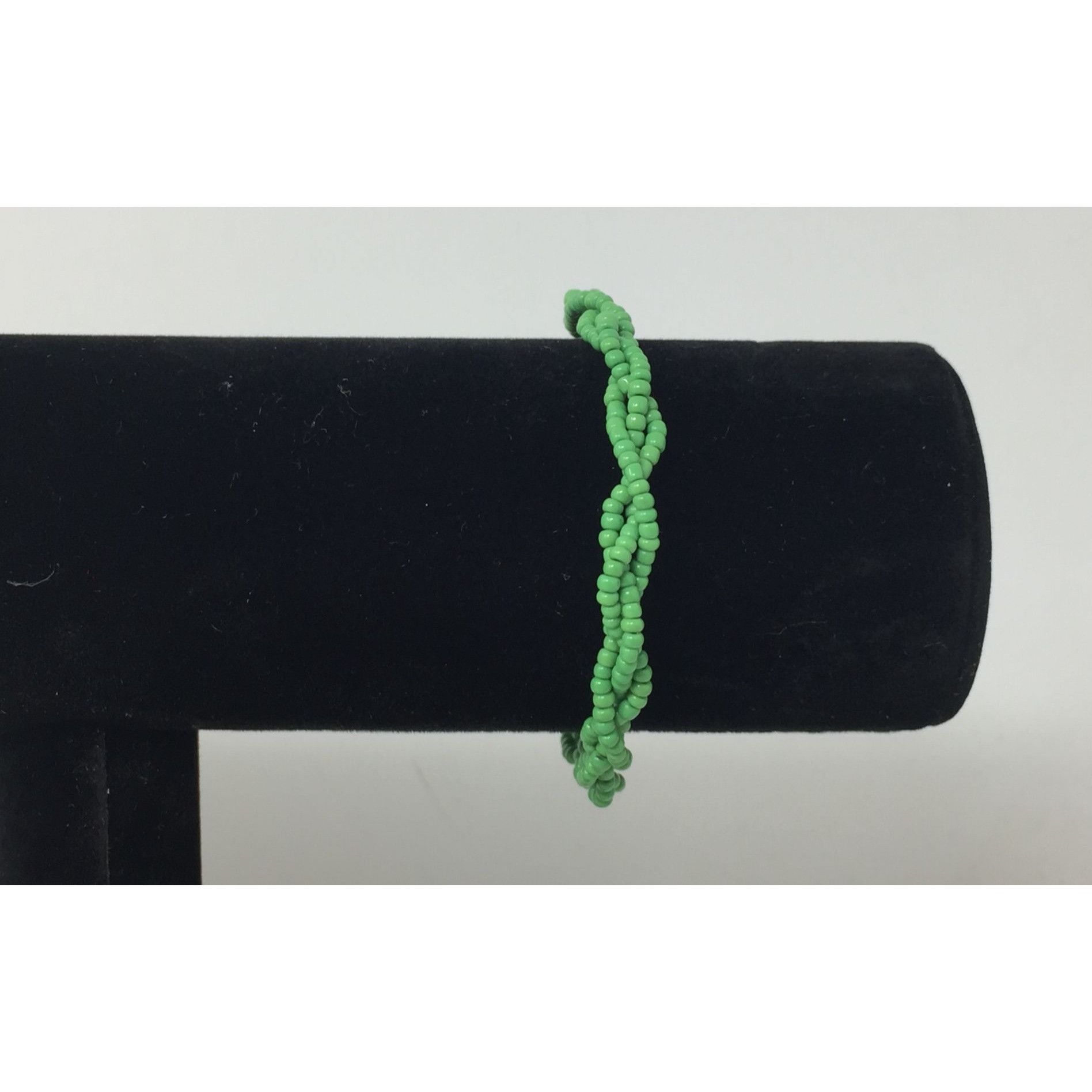 Other Women's Green Twisted Beaded Bracelet Size ONE SIZE - 4 Thumbnail