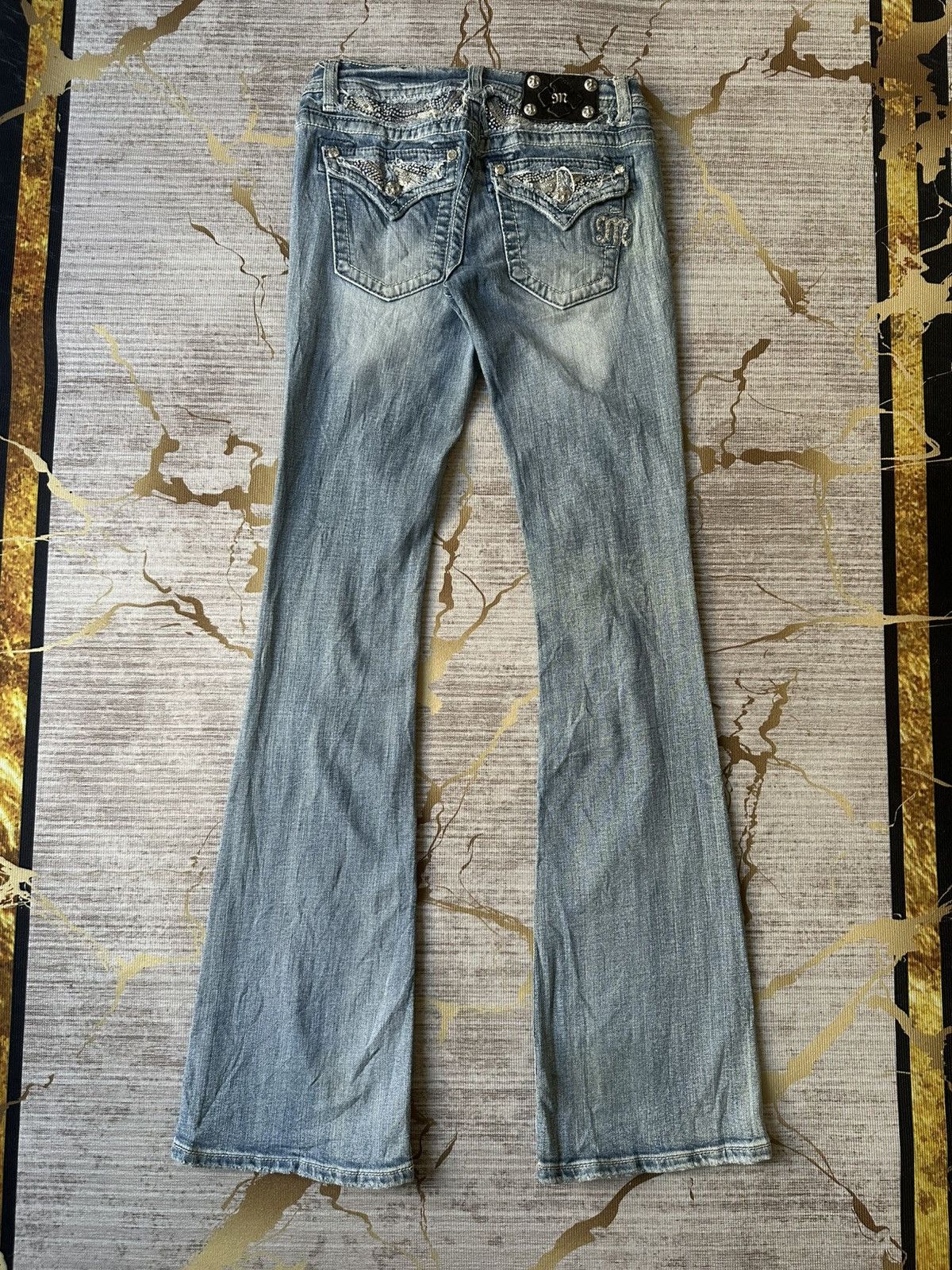 Miss Me FLARE Miss Me Distressed Swaroski Design Jeans Size 28" / US 6 / IT 42 - 4 Thumbnail