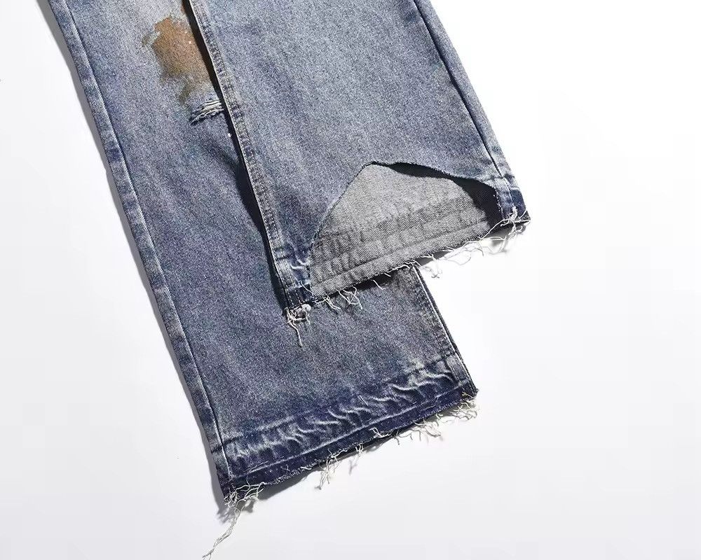 Ripped Distressed Frayed Blue Jeans