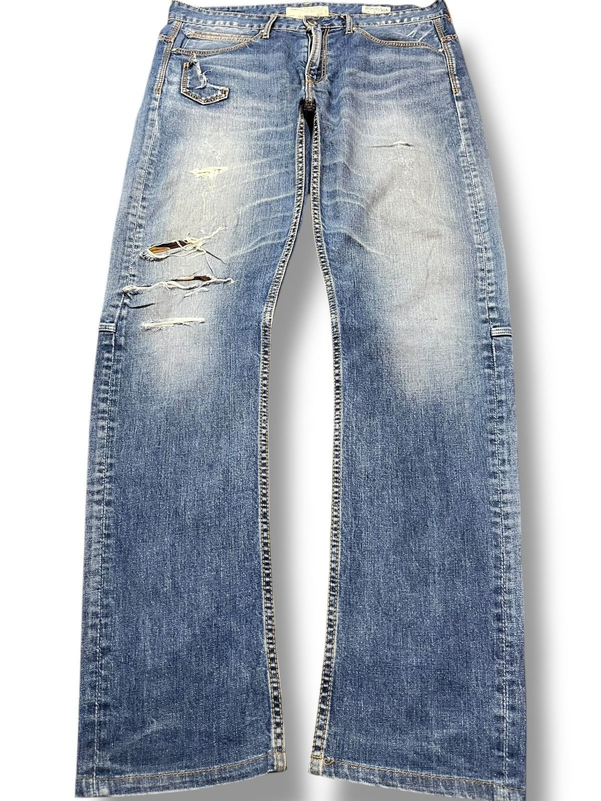 Jimmy Taverniti Vintage Jimmy Taverniti Curve Leg Distressed Denim Size US 33 - 1 Thumbnail
