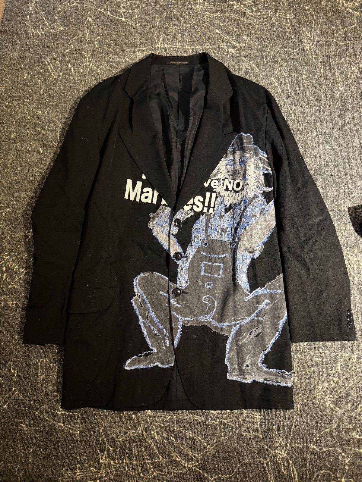 Yohji Yamamoto FW17 deformation collar print blazer Size US L / EU 52-54 / 3 - 1 Thumbnail
