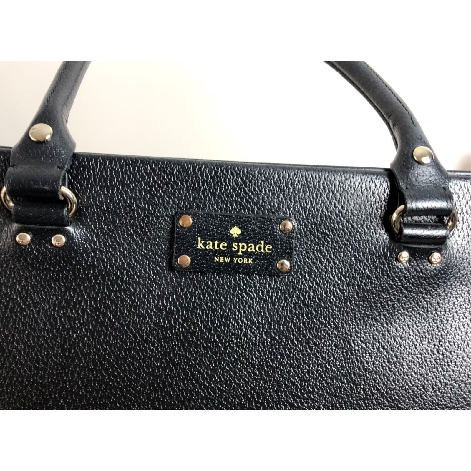 Vintage kate spade new york Handbag Women Black Leather Cow Leather Medium Zip Double Handles Size ONE SIZE - 6 Thumbnail