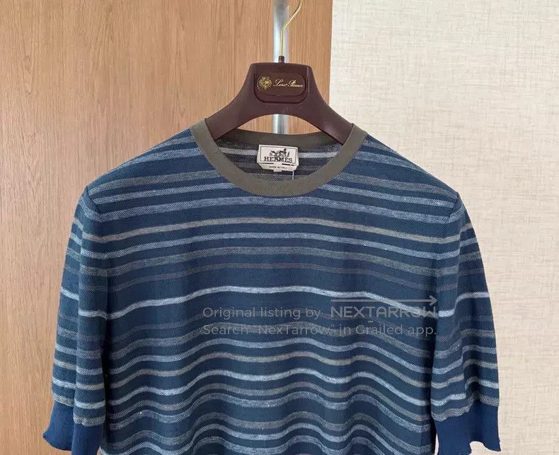 Hermes Hermes Short-sleeve Knit T-shirt Size US XL / EU 56 / 4 - 2 Thumbnail