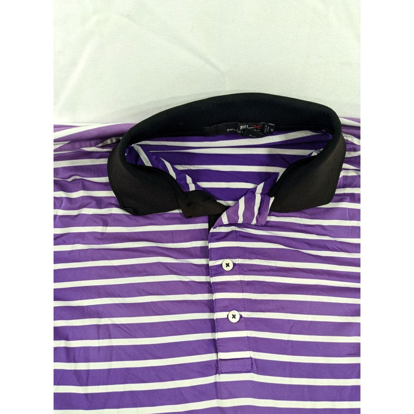 Ralph Lauren RLX Ralph Lauren Golf Polo Shirt Medium Purple Striped Oak Tree Golf Course Mens Polo Size US M / EU 48-50 / 2 - 2 Thumbnail