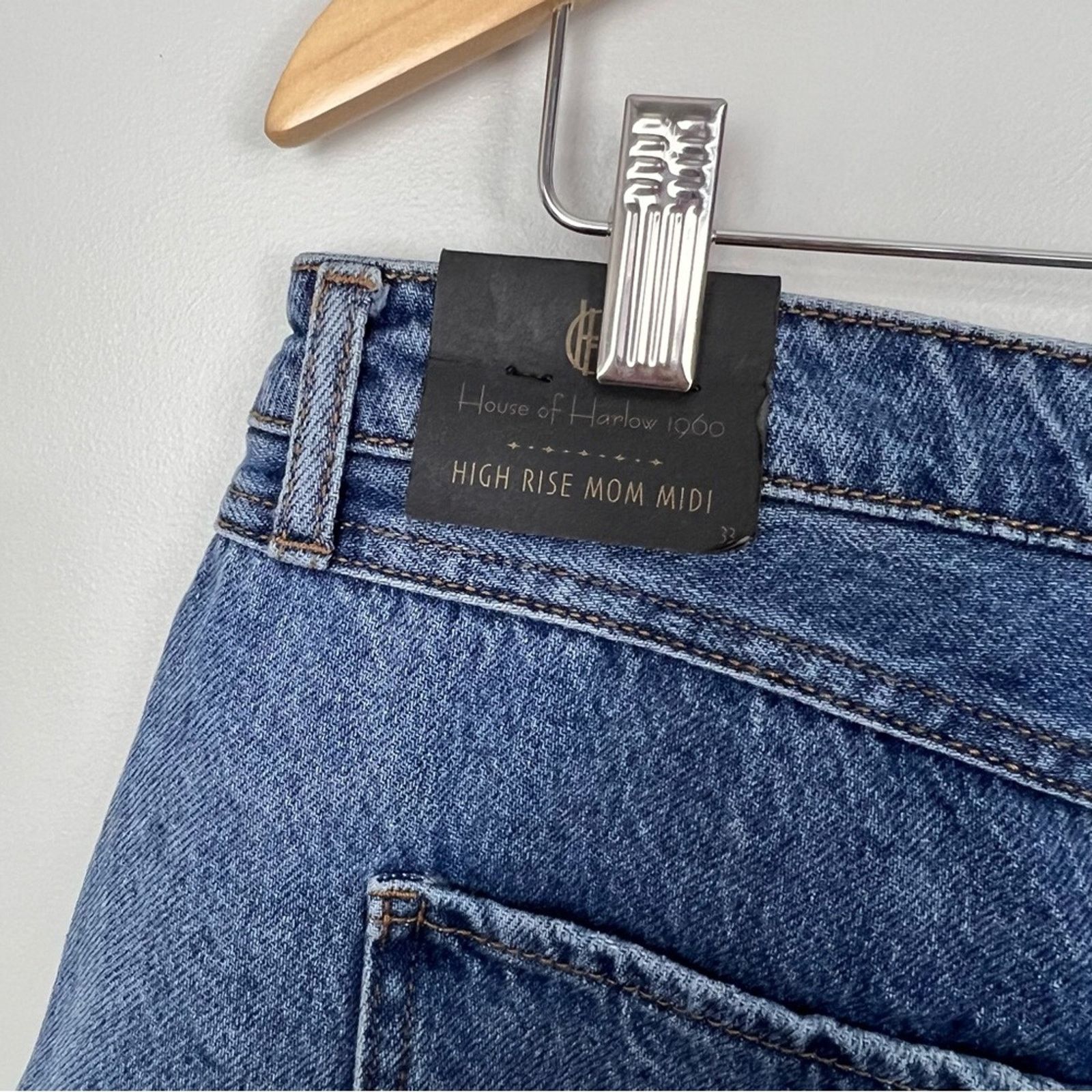 House of Harlow NWT House of Harlow High Rise Mom Denim Shorts Size 33/16 Size 38" / US 16 / IT 52 - 6 Thumbnail