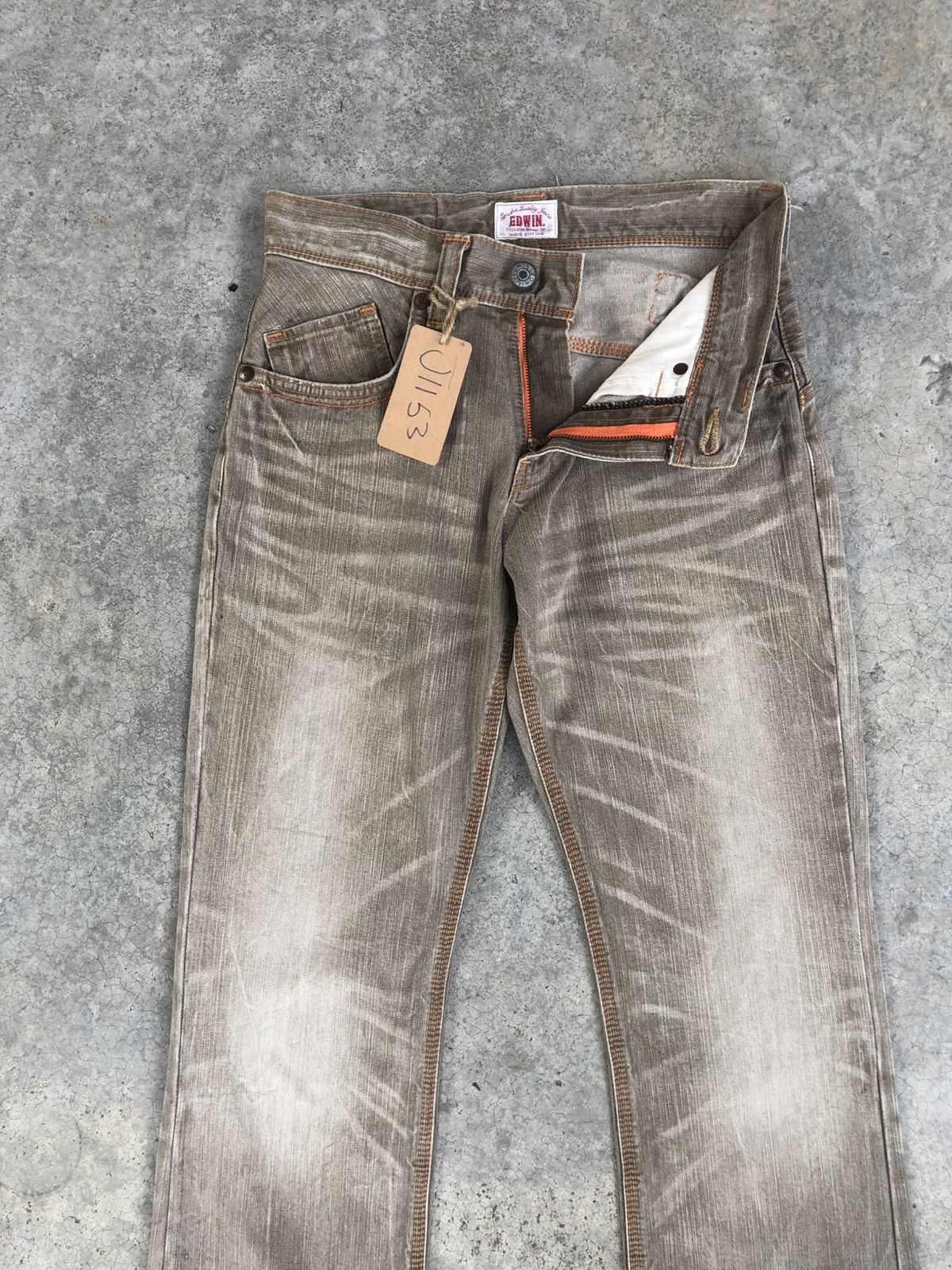 If Six Was Nine Japanese Edwin Flared Jeans Distressed Denim Size US 30 / EU 46 - 3 Thumbnail