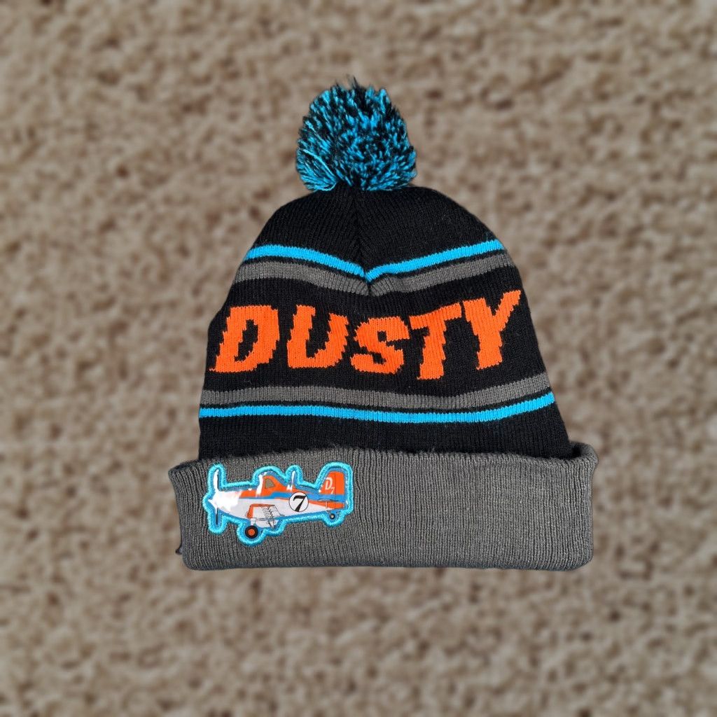 Disney Disney Dusty Planes Beanie Toque Hat Adult One Size Black Gray Blue 100% Acrylic Pom Knit Pom Size ONE SIZE - 1 Thumbnail
