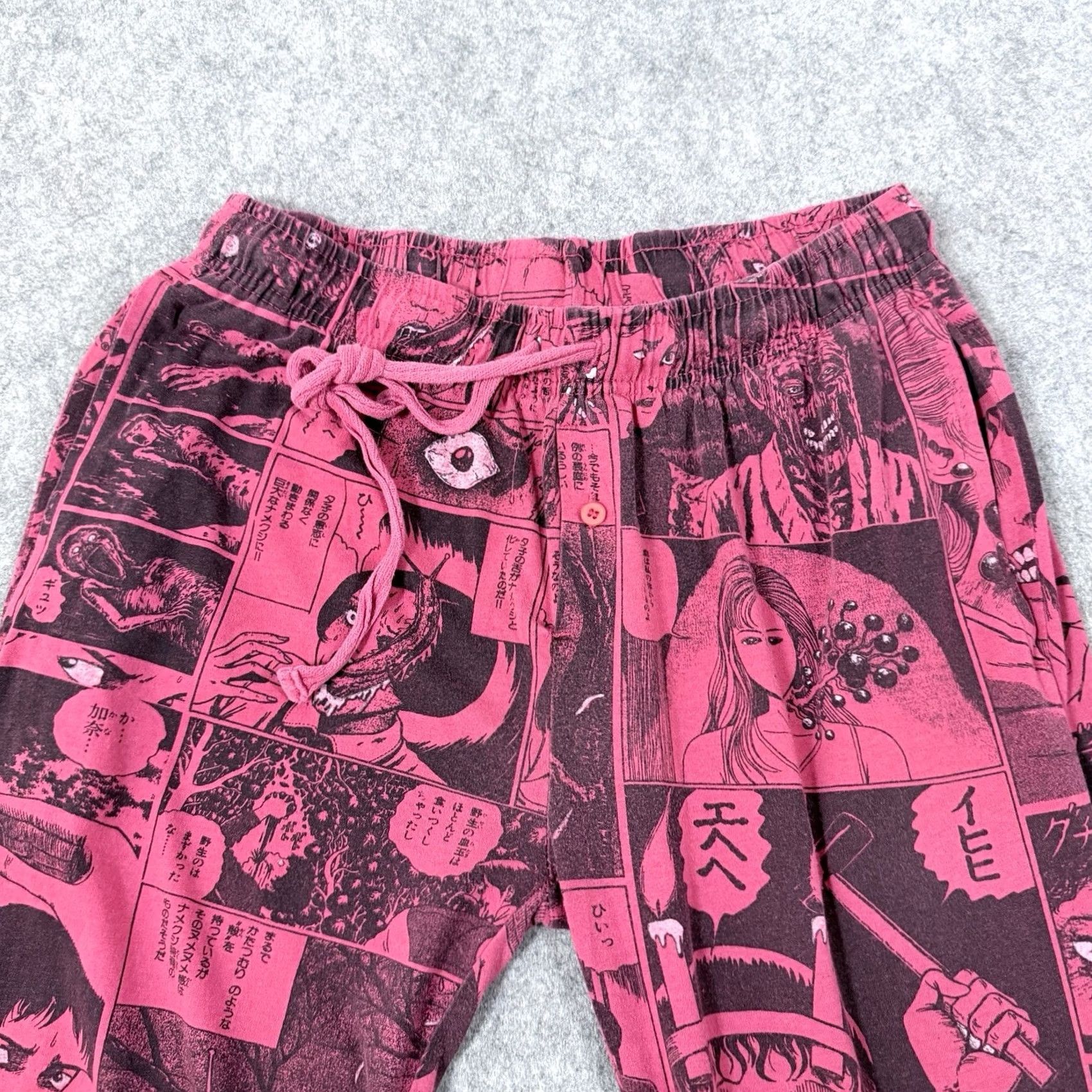 Vintage Junji Ito Collection Pajama Pants Unisex Adult Sz Small Red Anime Cartoon Size US 29 - 3 Thumbnail