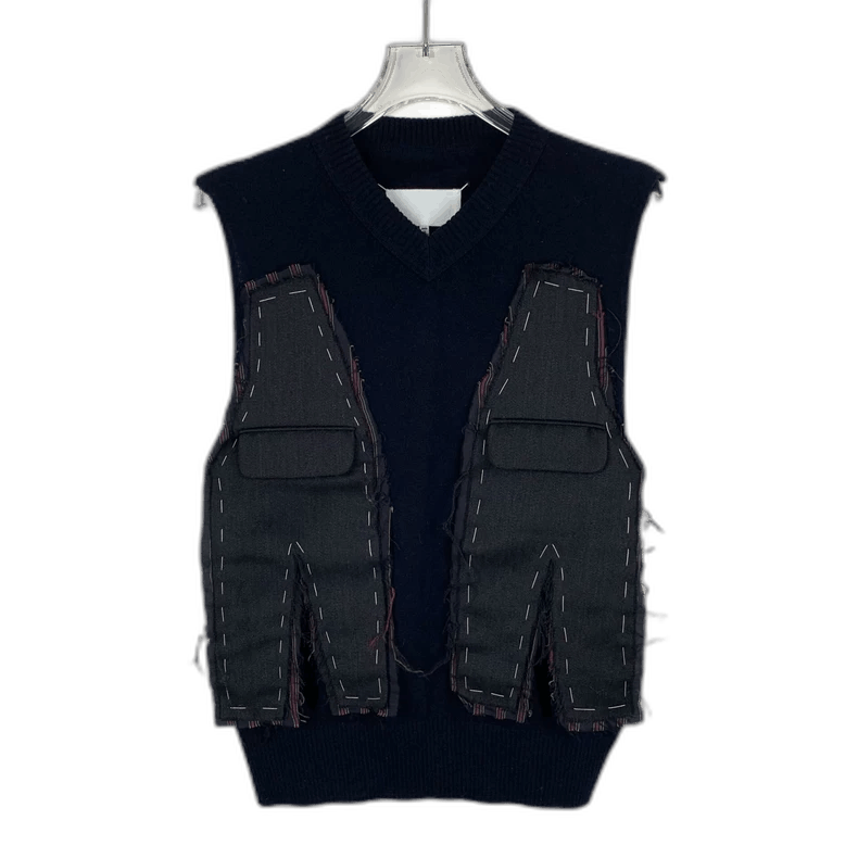 Maison Margiela Maison Margiela x Pendleton Navy Knit Vest Size US S / EU 44-46 / 1 - 1 Thumbnail