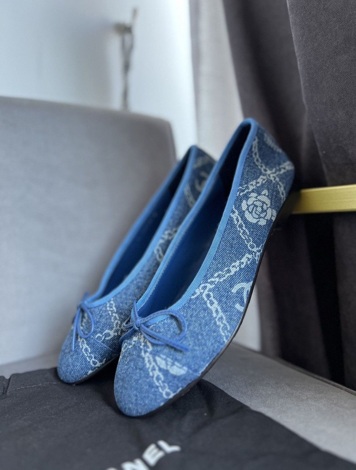 Chanel canvas flats sale