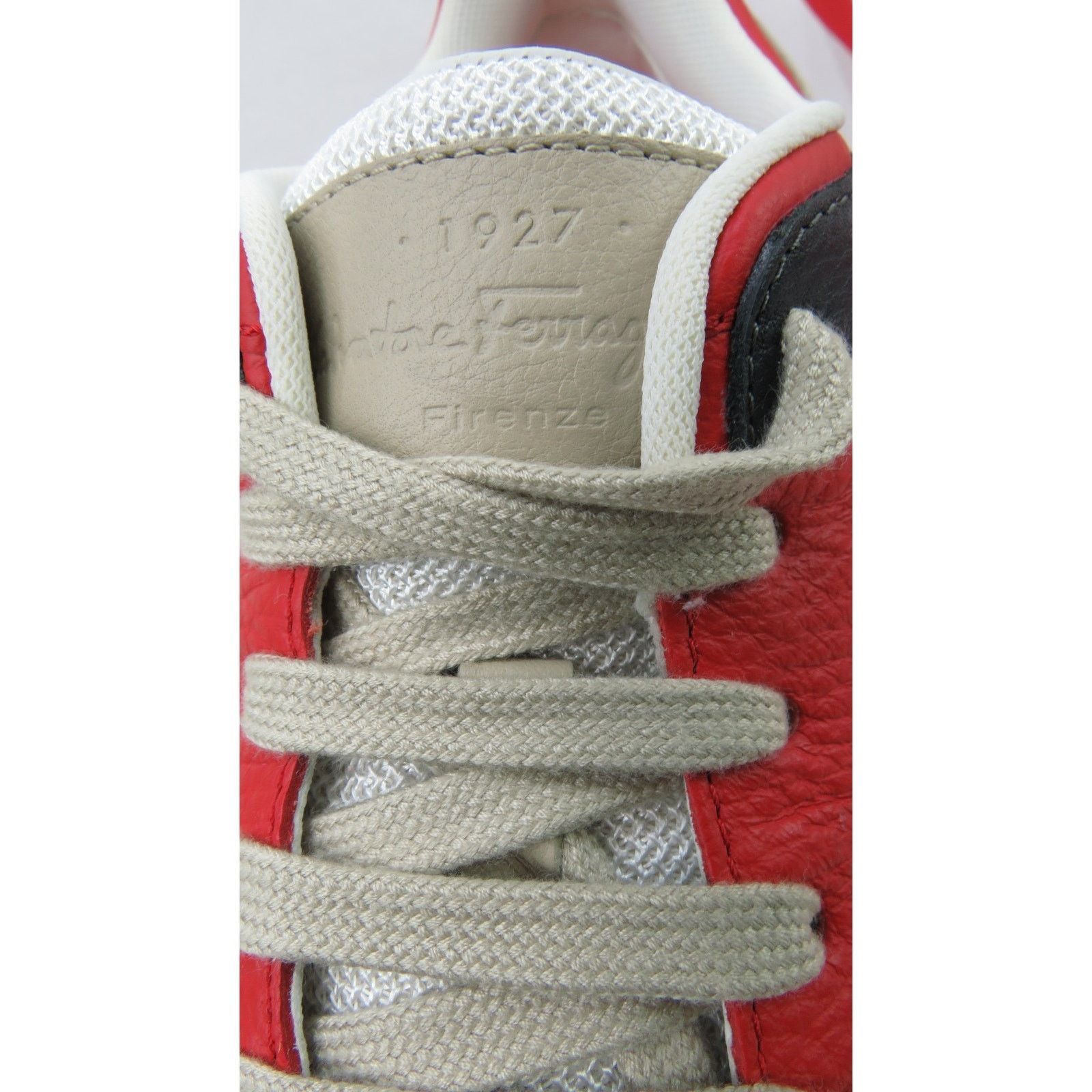 Salvatore Ferragamo FERRAGAMO CASSINA RED BLACK LEATHER LOGO LACE SNEAKERS 12 IT Size US 13 / EU 46 - 6 Thumbnail