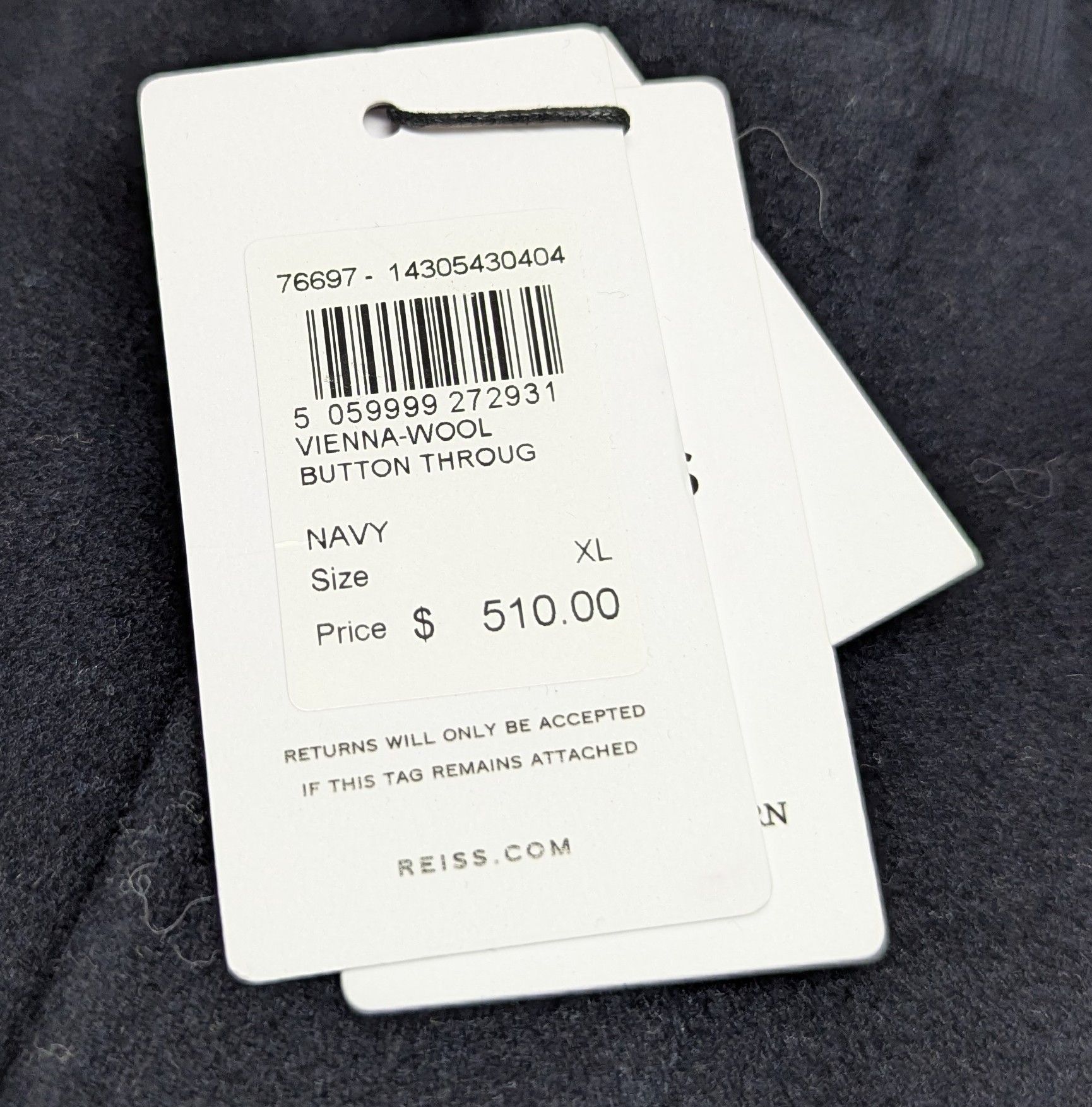 Reiss REISS Wool Blend Field Jacket Navy XL Size US XL / EU 56 / 4 - 7 Thumbnail