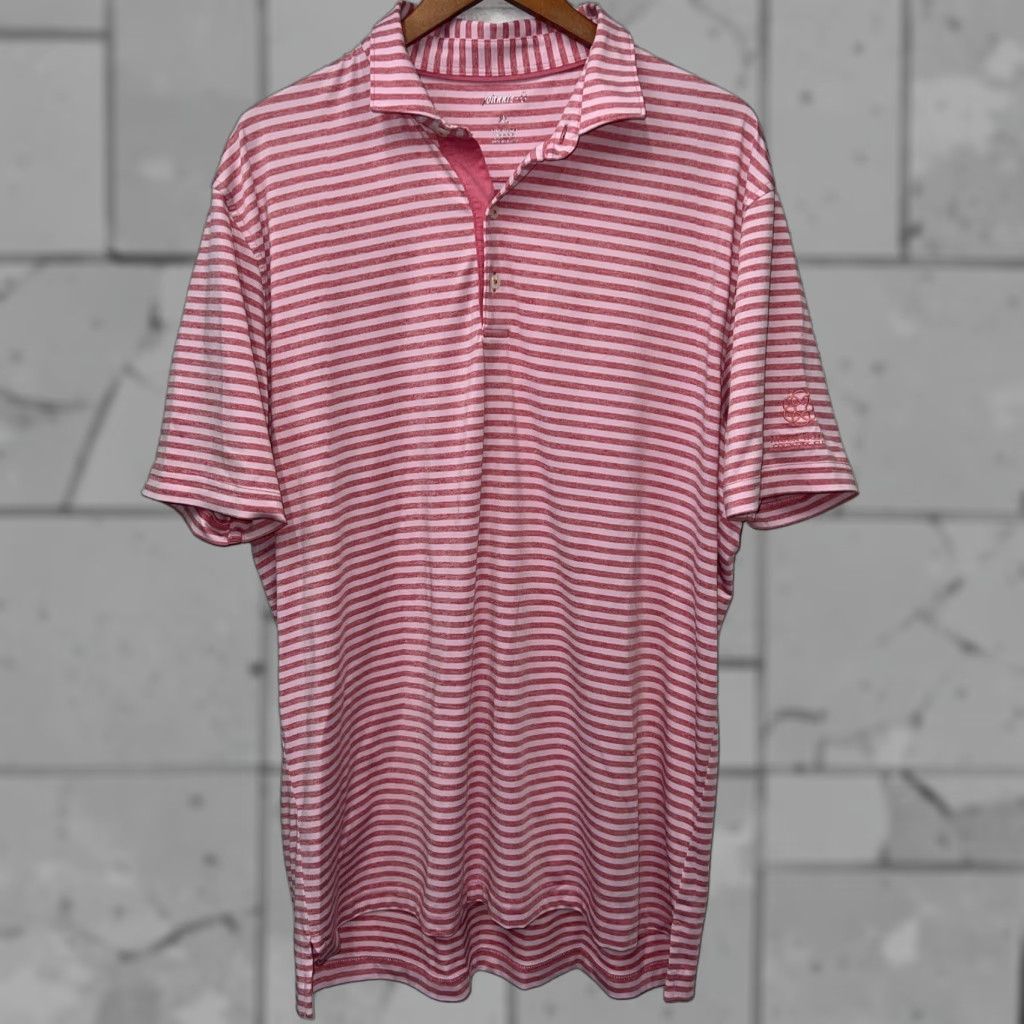 johnnie-O johnnie-O Polo Shirt Mens XL Pink Striped Polo Shirt XL Mens Pink Striped Pattern Size US XL / EU 56 / 4 - 1 Thumbnail