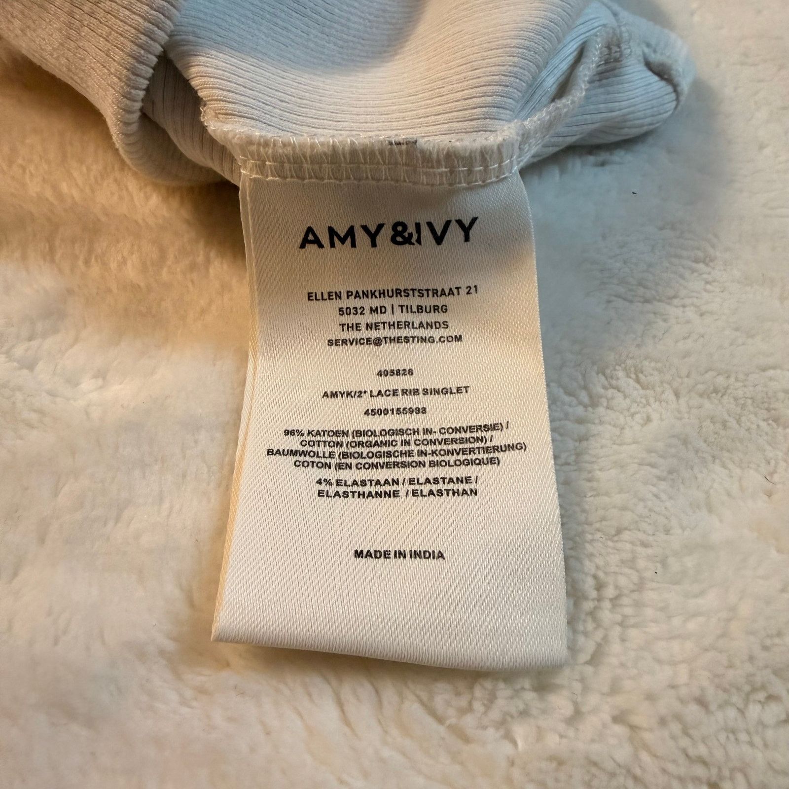 & Other Stories White Amy & Ivy Ribbed Lace-Trim Camisole Tank top Size M / US 6-8 / IT 42-44 - 6 Thumbnail