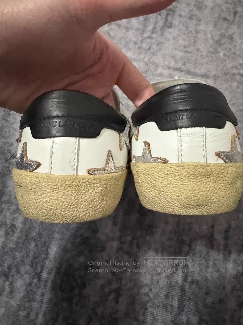 Saint Laurent Paris Saint Laurent Paris Low-cut canvas sneakers with silver st Size US 6 / EU 39 - 6 Thumbnail