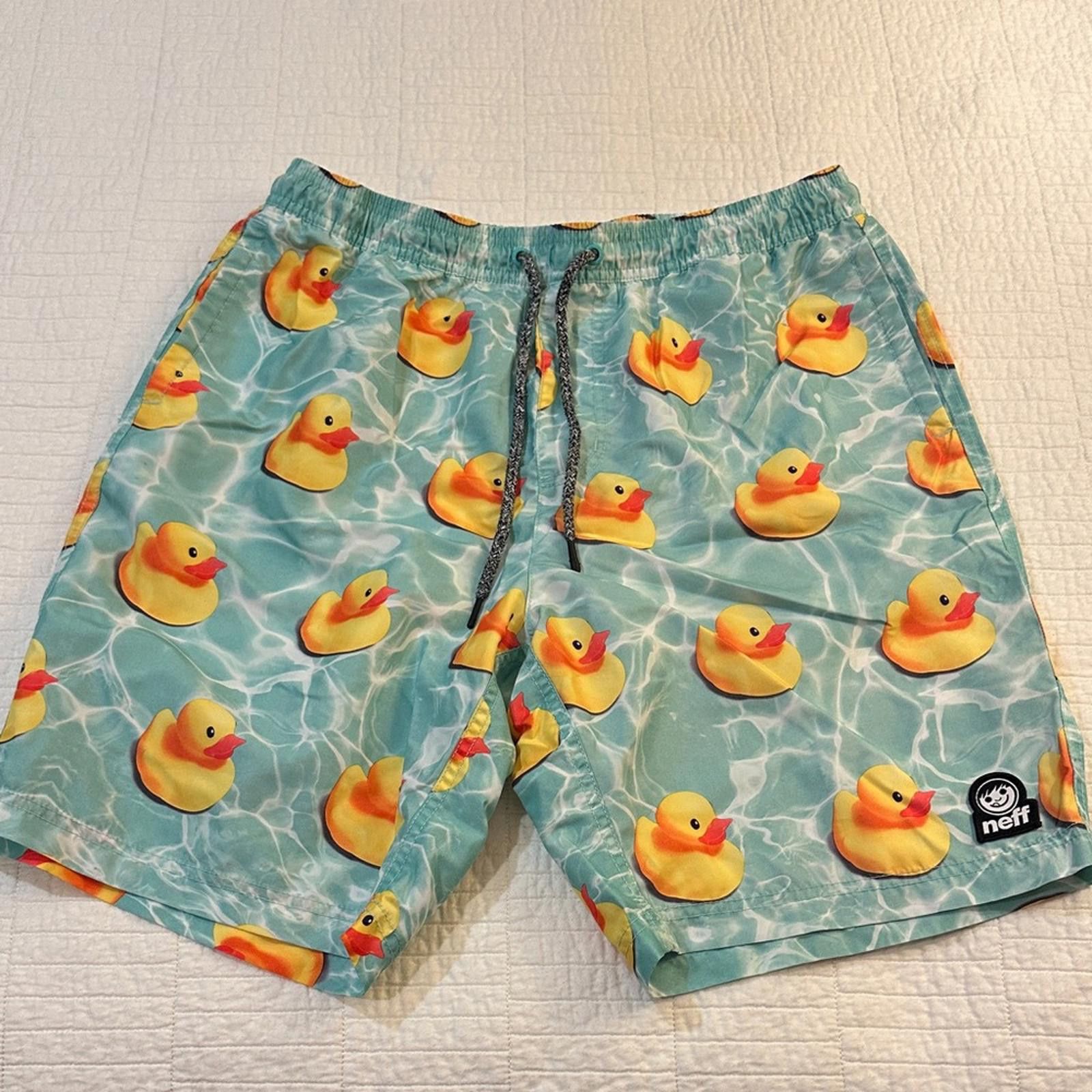 NEFF Neff Large Drawstring Aqua Duck Swim Shorts NWOT Size US 34 / EU 50 - 2 Thumbnail