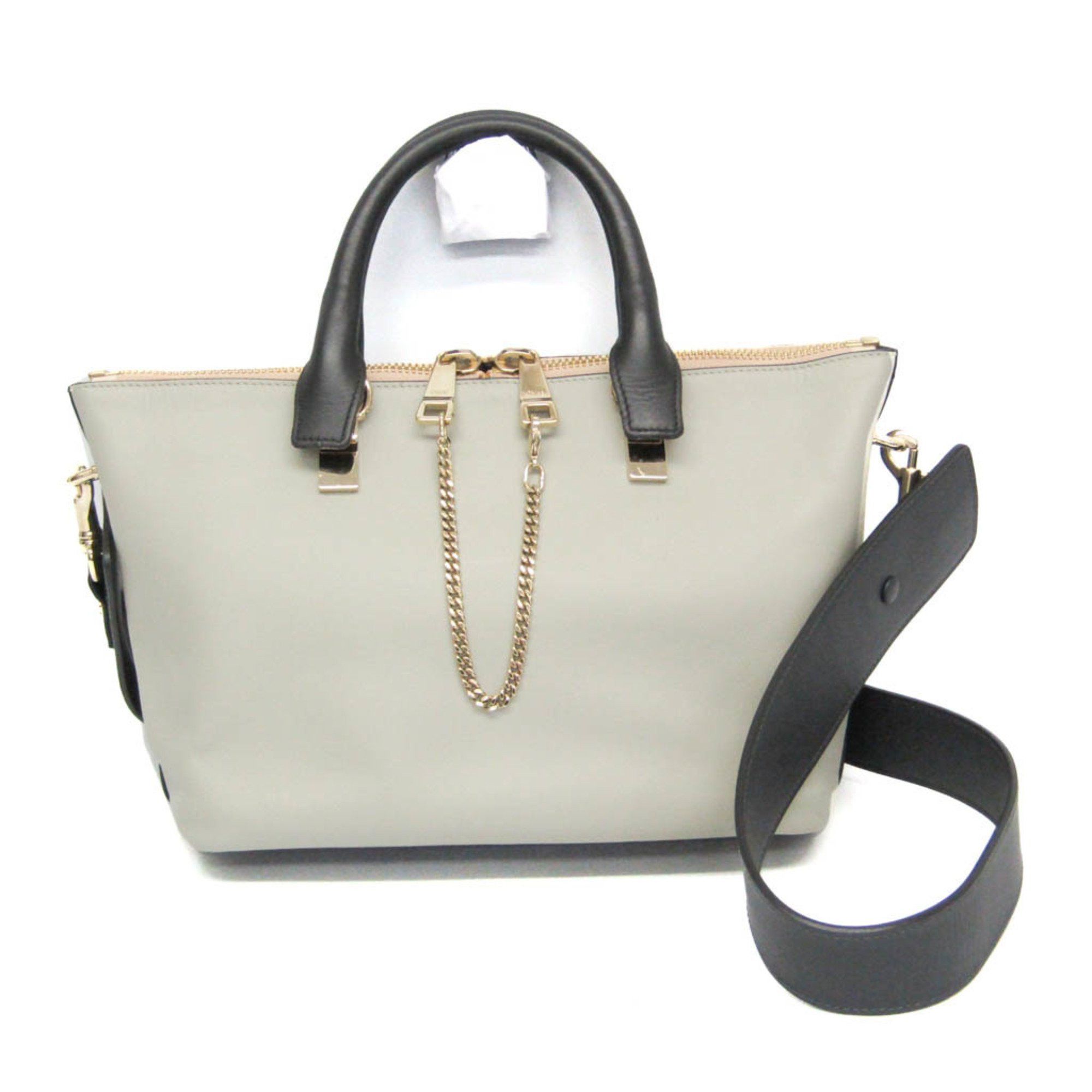 Chloe Chloé Baylee 3S0171 Women's Leather Handbag,Shoulder Bag Black,Dark Gray,Light Gray Size ONE SIZE - 1 Thumbnail