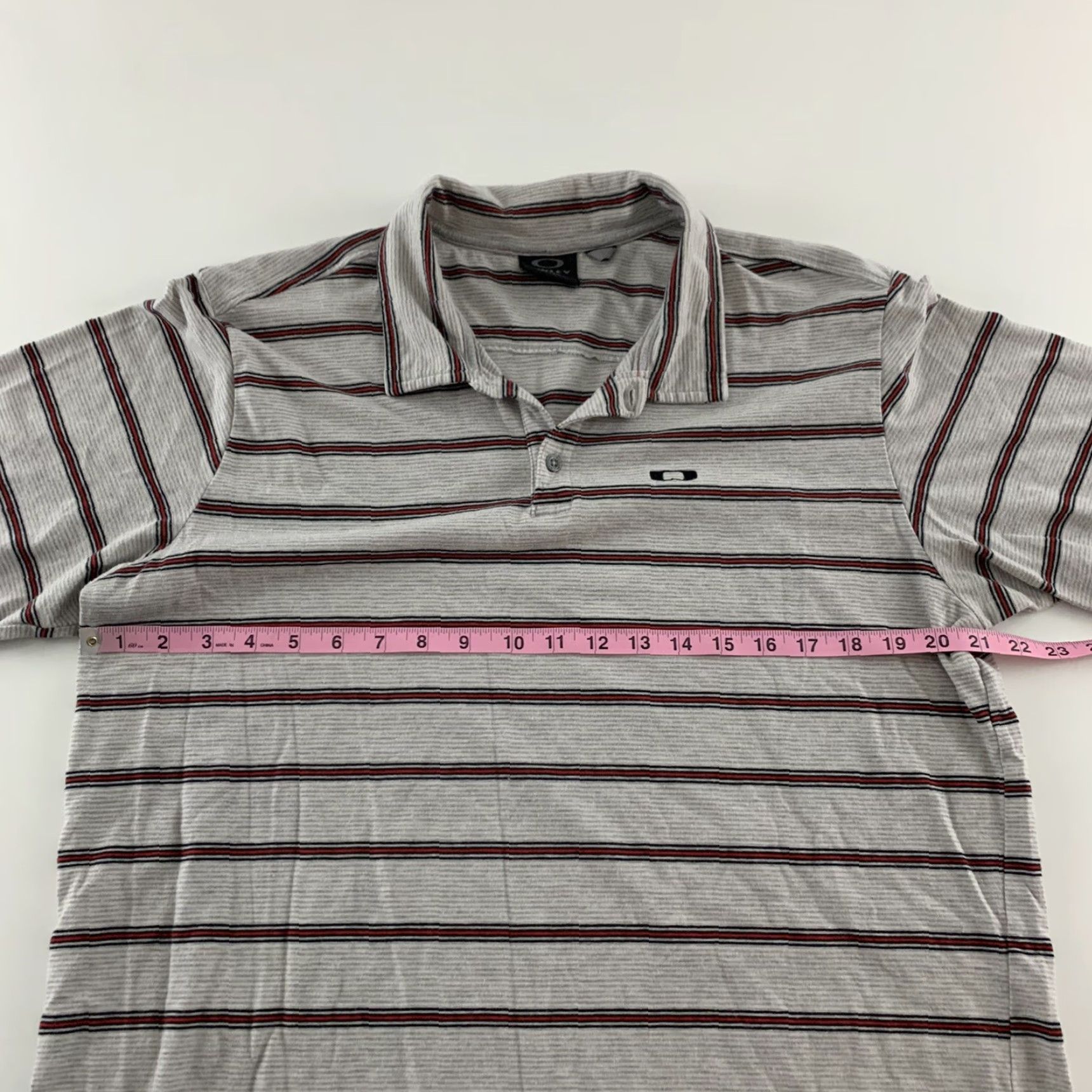 Oakley Oakley Short Sleeve Striped Polo Shirt Men XL Gray Red Size US XL / EU 56 / 4 - 4 Thumbnail