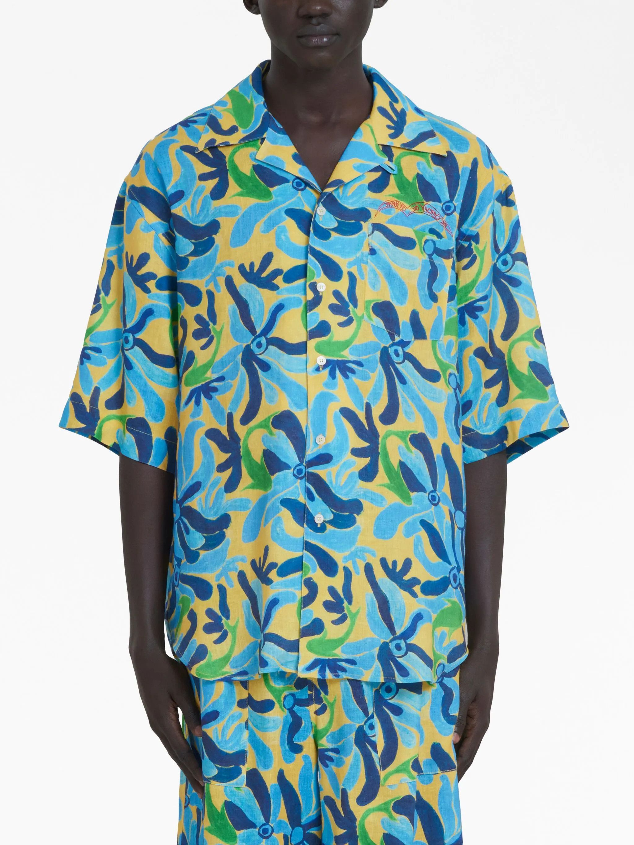 Marni o1y0225 Linen Shirt in Multicolor Size US S / EU 44-46 / 1 - 2 Thumbnail