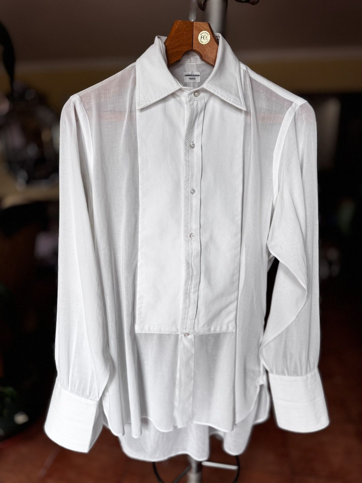 Bespoke Turnbull & Asser Vintage Formal Voile Tuxedo Shirt