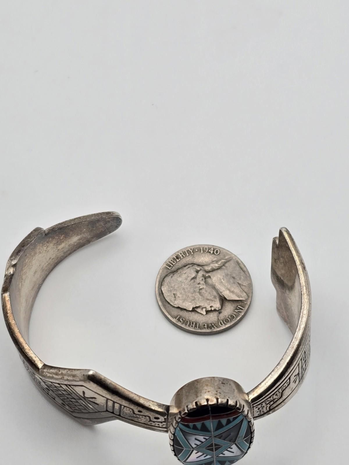 Other Carolyn Pollack RMT Sterling Inlay Cuff 6 3/8" Size ONE SIZE - 3 Thumbnail